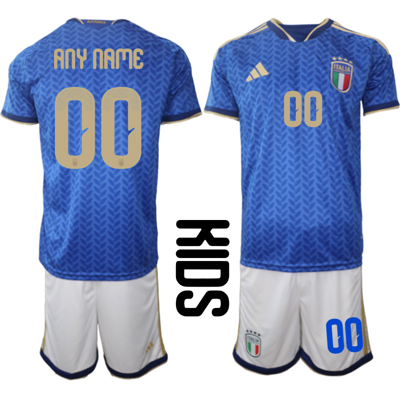 Youth custom Italy home style 2026 World Cup Soccer jersey